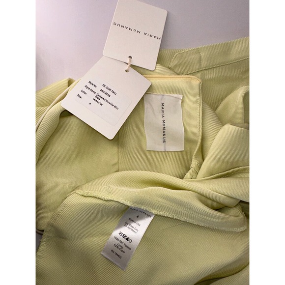 Maria McManus Size 4 Gathered Shoulder Mini Dress Lemon Ice Long Sleeve NWT $990 - Picture 16 of 16